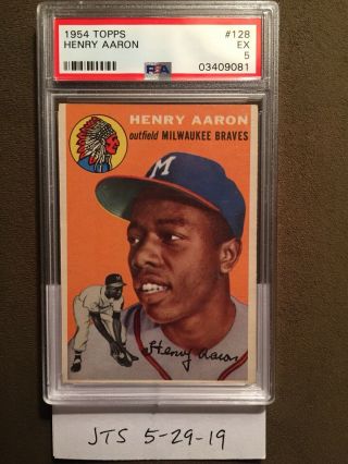 1954 Topps Henry Aaron Rookie Card - Psa 5