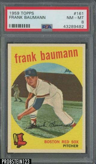 1959 Topps 161 Frank Baumann Boston Red Sox Psa 8 Nm - Mt