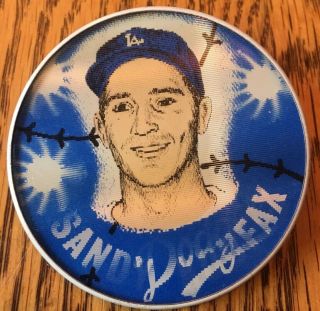 1963 Los Angeles Dodgers Sandy Koufax 2 1/4 Inch 3d Button Pin