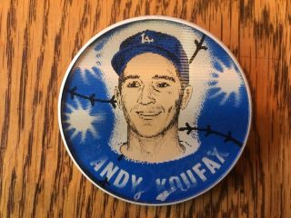 1963 Los Angeles Dodgers Sandy Koufax 2 1/4 Inch 3D Button Pin 2