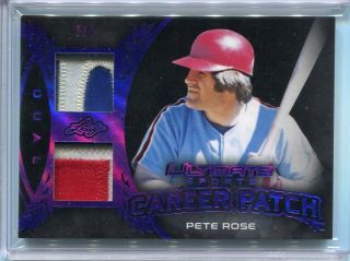 2019 Leaf Ultimate Sports Pete Rose Dual Game Worn Jersey Patch D 3/5