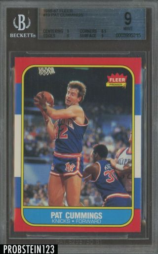 1986 - 87 Fleer Basketball Setbreak 19 Pat Cummings York Knicks Bgs 9