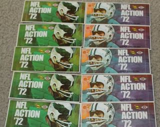 (10) 1972 Sunoco Nfl Football Stamps,  Packs