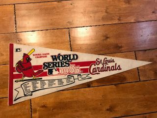 1985 St.  Louis Cardinals World Series Nl Champs Full Size Pennant 30 "