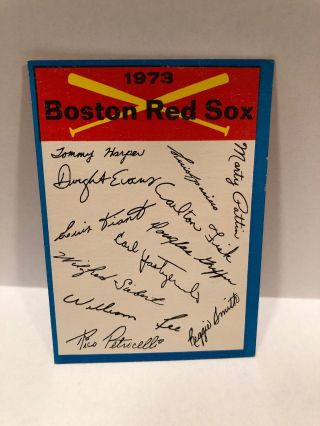 1973 Topps Blue Team Checklists 3 Boston Red Sox