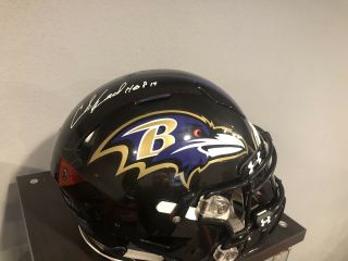 Ed Reed Signed Baltimore Ravens F/s Speedflex Helmet W/ Hof - Beckett Auth White