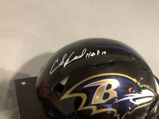 Ed Reed Signed Baltimore Ravens F/S SpeedFlex Helmet W/ HOF - Beckett Auth White 2