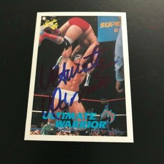 Ultimate Warrior Signed Autographed Rare 1990 Classic Card W@w Wwf Wwe 5