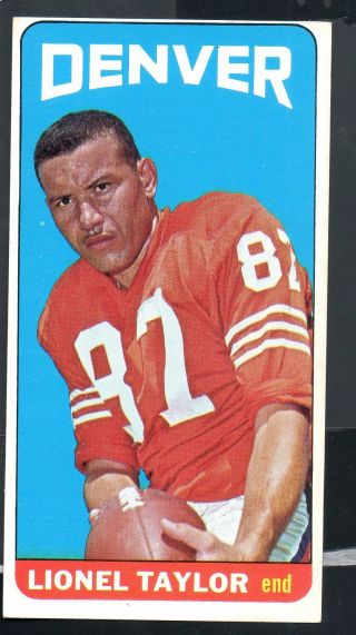 1965 Topps Football Card 65 Lionel Taylor - Denver Broncos