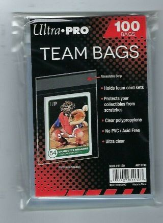 1000 Ultra Pro Team Set Bags Reseal Sleeves Holder Pack Reusable Adhesive