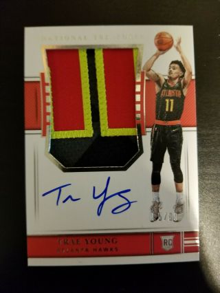2018 - 19 National Treasures Trae Young Rpa Rc 4 - Color Patch Auto 95/99