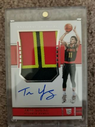 2018 - 19 National Treasures Trae Young RPA RC 4 - Color Patch AUTO 95/99 3