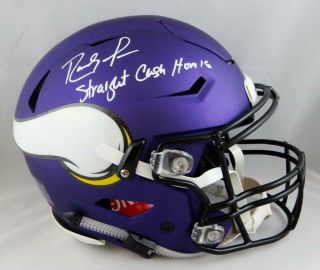 Randy Moss Autographed Vikings F/s Speedflex Helmet W/ Straight Cash - Jsa W Auth