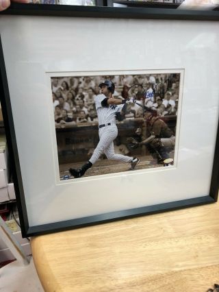 Derek Jeter Yankees Signed Hitting Hr 8x10 Photo Newly Framed Steiner