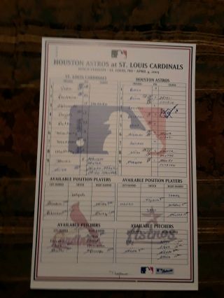 St.  Louis Cardinals 4 - 04 - 03 Game Lineup Card Albert Pujols 72nd Career Hr