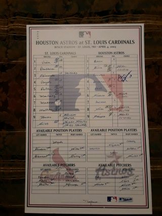 St.  Louis Cardinals 4 - 04 - 03 Game Lineup Card Albert Pujols 72nd Career HR 2