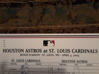 St.  Louis Cardinals 4 - 04 - 03 Game Lineup Card Albert Pujols 72nd Career HR 5