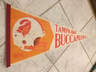1970s Tampa Bay Buccaneers Nfl Football Pennant 12x30 Full Size Vintage