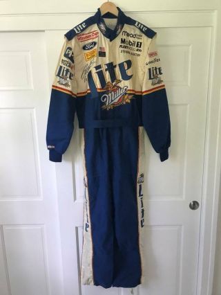 1997 RUSTY WALLACE MILLER LITE BEER RACE DRIVERS SUIT SIGNED 2