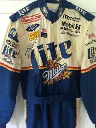 1997 RUSTY WALLACE MILLER LITE BEER RACE DRIVERS SUIT SIGNED 4