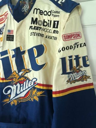 1997 RUSTY WALLACE MILLER LITE BEER RACE DRIVERS SUIT SIGNED 5