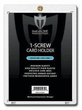 25 Max Pro Thick 120pt Pro 1 Screw Plastic Card Holders Ultra Clear -