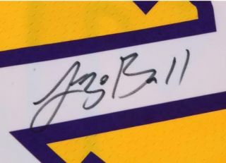 Lonzo Ball Los Angeles Lakers Autographed Nike Gold Swingman Jersey 4
