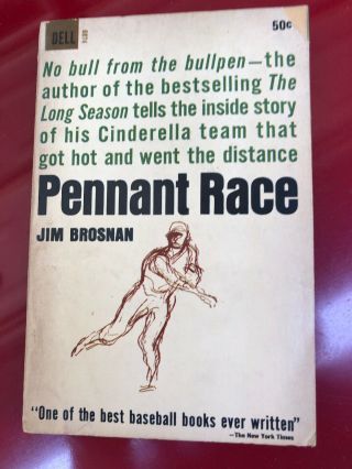 Pennant Race By Jim Brosnan - 1963 1st Dell Printing - Baseball Book - Vintage Pb