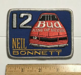Budweiser Racing Neil Bonnett 12 Car Bud King Of Beers Nascar Souvenir Patch