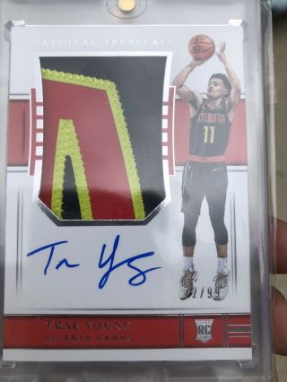 18/19 National Treasures Basketball Trae Young Auto Patch True Rpa 72/99