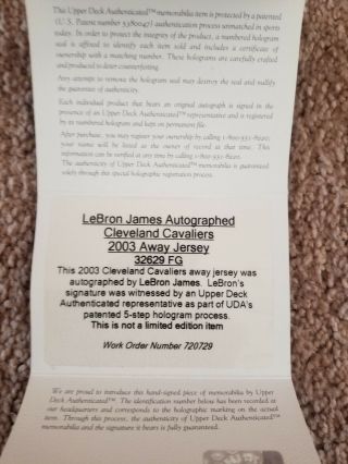 Lebron James UDA Upper Deck Signed Autograph Jersey 2003 7
