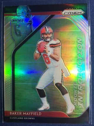 2018 Panini Prizm Baker Mayfield Rookie Introductions Silver Prizm Ri - 1 Browns
