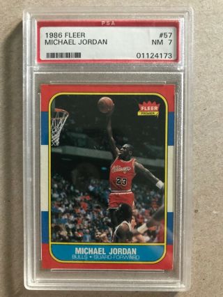 1986 Fleer Michael Jordan Psa 7 Nm Rookie Card 57 Invest Now Bulls Hof Goat
