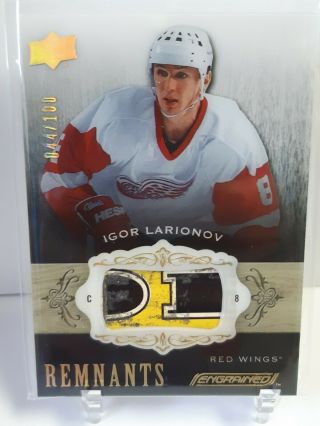 2018 - 19 Ud Engrained Remnants Game Stick Igor Larionov Red Wings 044/100