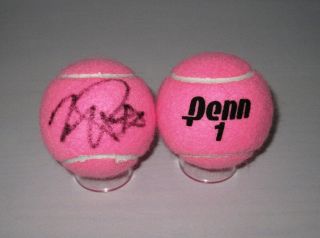 Olympic Gold Winner Monica Puig Signed Breast Cancer Awareness Tennis Ball 4