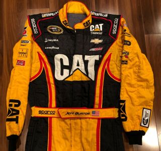 Jeff Burton Caterpillar Rcr Race Worn Race Firesuit Drivers Suit
