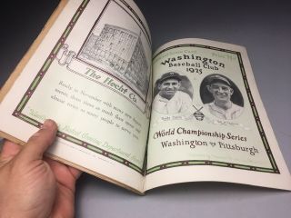 1925 World Series Program Pittsburgh Pirates Vs Washington Senators.  As - Is