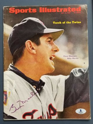 Billy Martin Signed 1969 Sports Illustrated - Twins - Autographed - Beckett