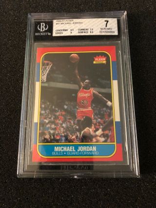 1986 - 87 Fleer Michael Jordan Rookie Bgs 7 Near