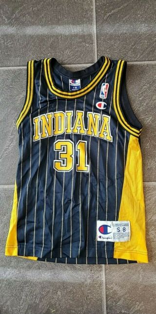 Vtg Champion Reggie Miller Indiana Pacers Youth Jersey Sz S (8)