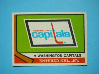 1974/75 O - Pee - Chee Nhl Hockey Card 256 Washington Capitals Logo Ex,  Sharp Opc