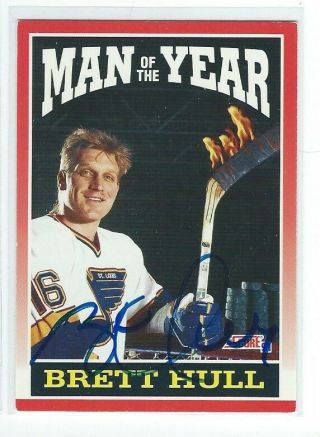Brett Hull Signed 1991/92 Score Canadian Card 261