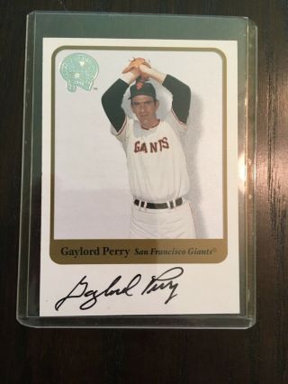Gaylord Perry 2001 Fleer Greats Of The Game Gotg Autograph Card Auto Giants Hof
