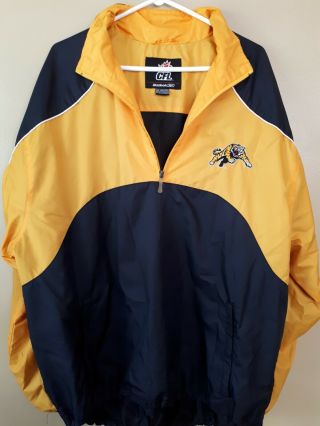 Reebok Hamilton Tiger Cats Black And Yellow Windbreaker Embroidered Jacket Xl