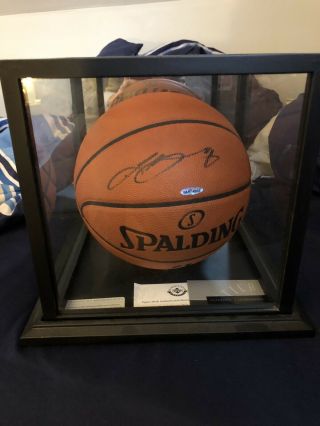 Lebron James Autographed Spalding Basketball - - With Basketball Case