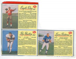 1963 Post Cereal Cfl Uncut Panel Of 3 - Football