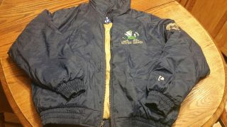 Vintage Pro Player Mens Jacket Coat Med Notre Dame Fighting Irish Football Ncaa