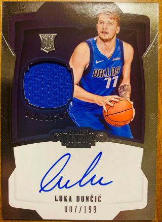 2018 Dominion Luka Doncic Rpa Rookie Patch On Card Auto /199 Rare Sp