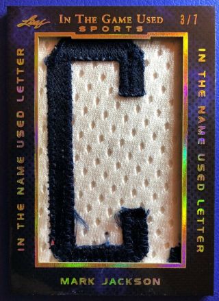 Mark Jackson 2019 Leaf Itg Game Patch 3/7 Letter Jumbo Name Plate