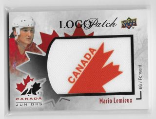 2016 Upper Deck Team Canada Juniors Logo Patch Vintage Mario Lemieux Ssp 1:400